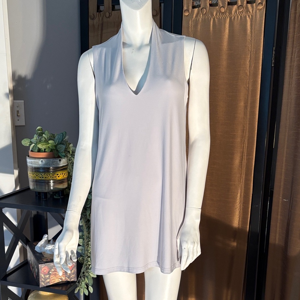 Chic Sleeveless Light Gray Tunic